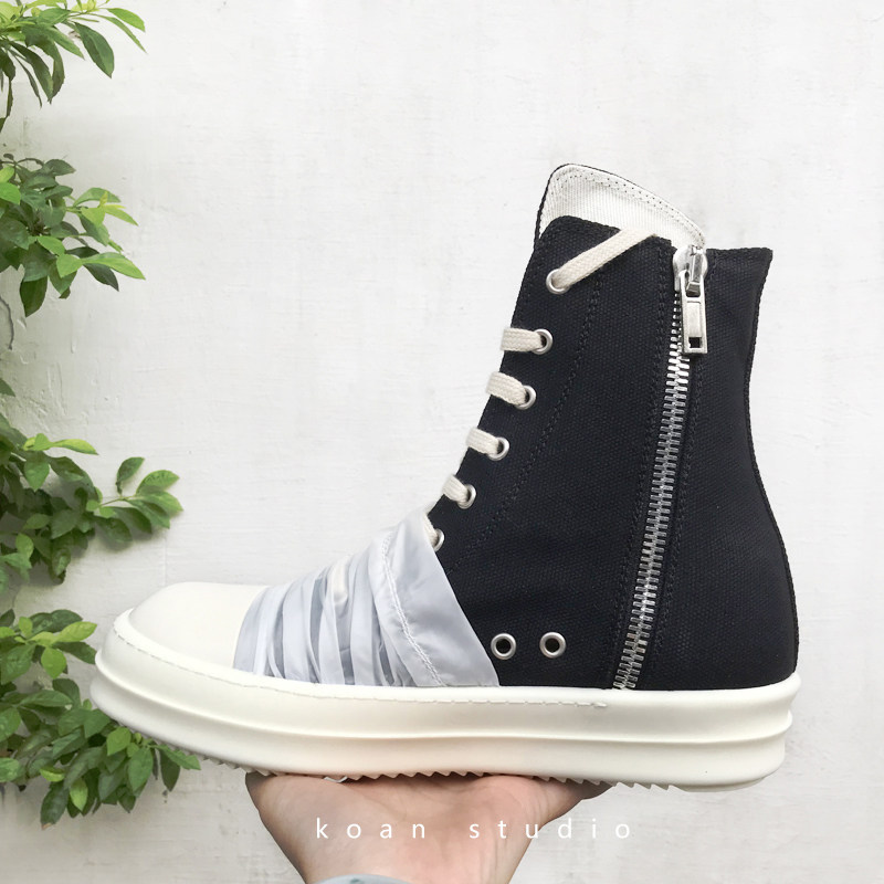 RO副线全黑帆布厚底增高tpu奶香