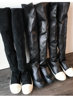 KOAN自制 17SS新奶香 TPU底主线弹力羊皮高筒靴女神靴 情侣厚底靴