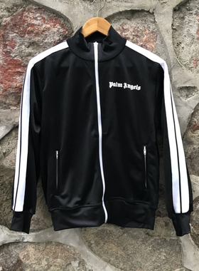 PALM ANGELS 新款时尚休闲白色条纹拉链休闲运动夹克校服外套
