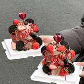 2.14情人节唯美钻石爱心蜡烛蛋糕装 饰摆件情侣表白love亚克力插件