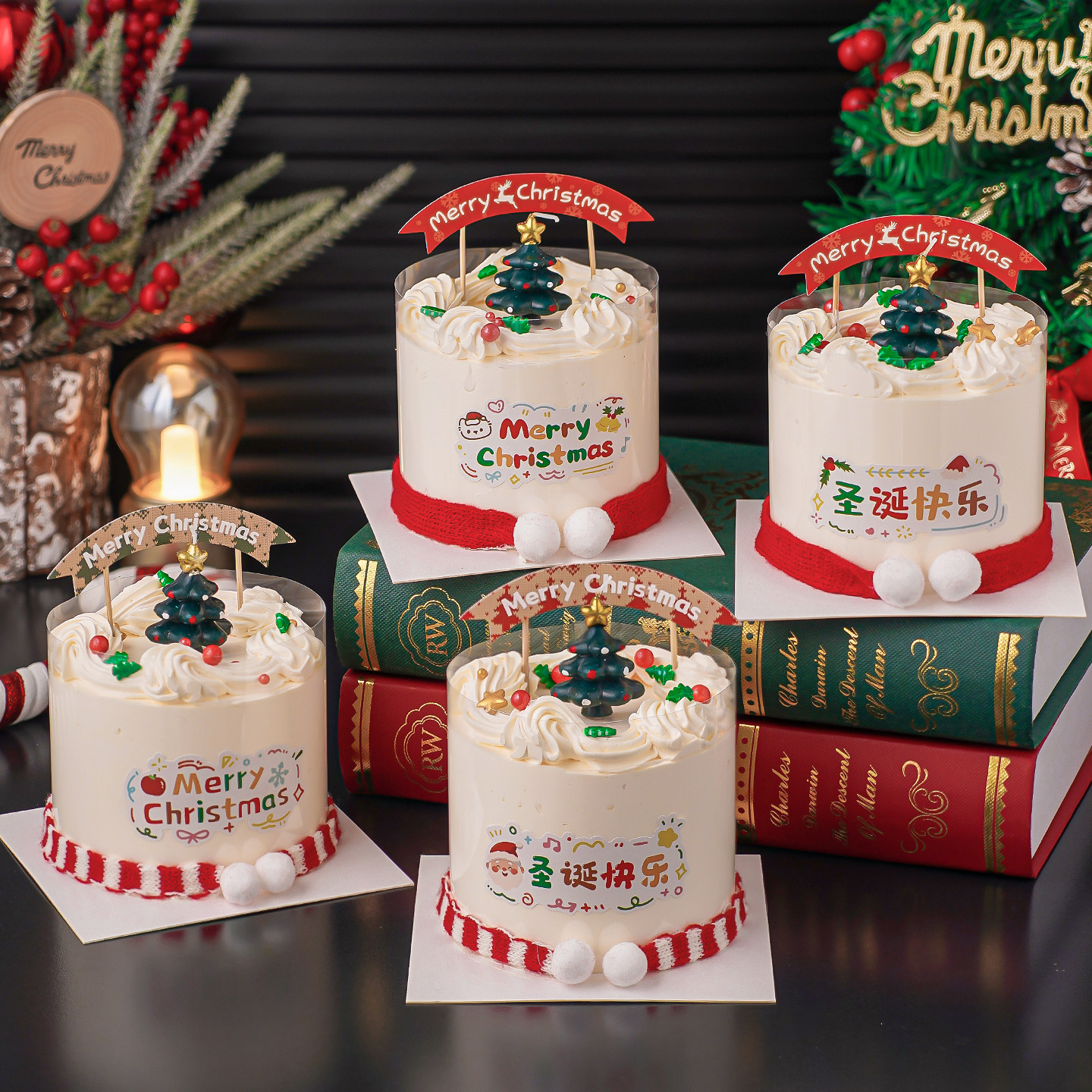2026圣诞节快乐蛋糕装饰贴纸平安夜派对甜品台立体圣诞树蜡烛插件,节庆用品/礼品,节日装扮用品,淘宝优惠券,粉丝福利购,淘宝优惠卷