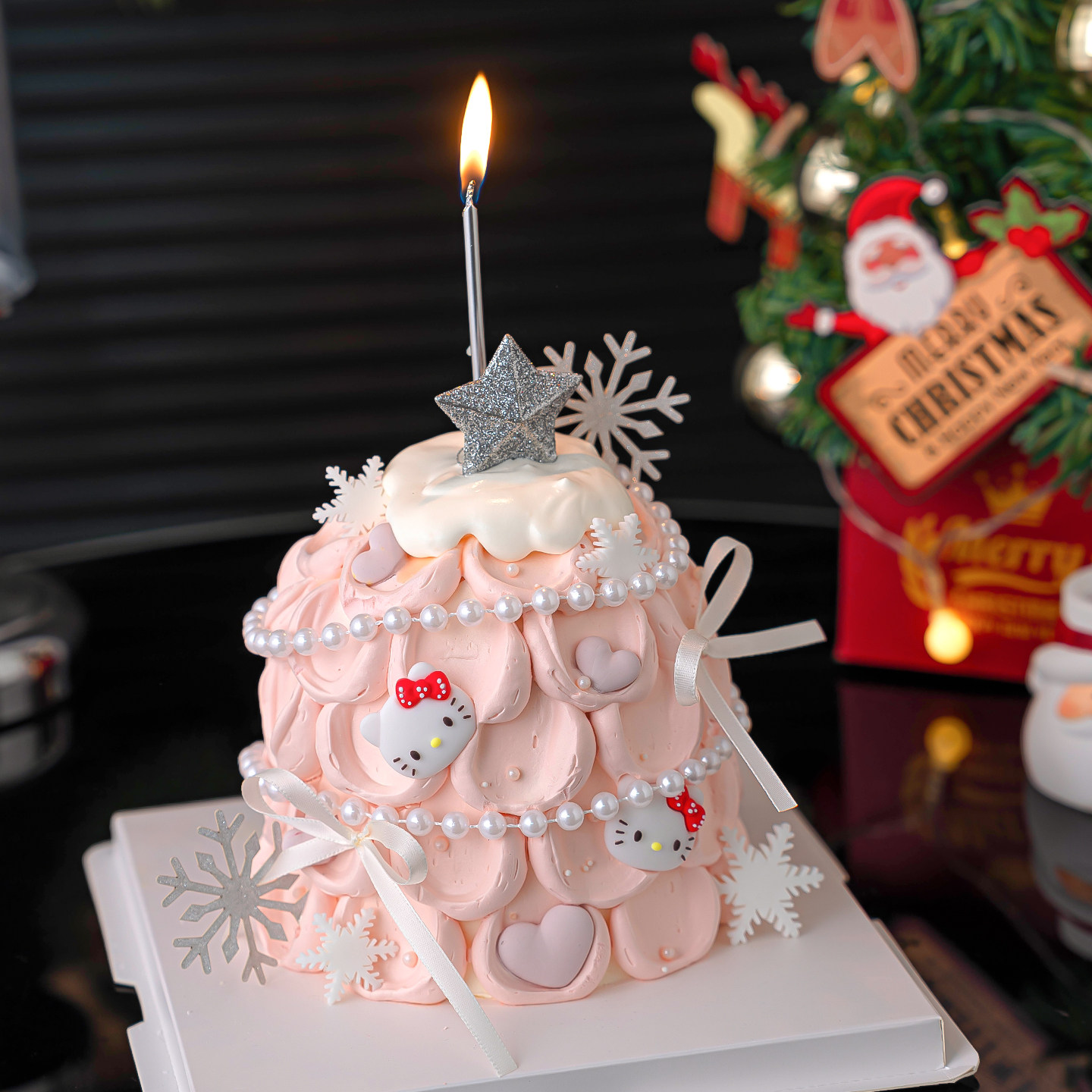 2026圣诞节许愿树蛋糕装饰蝴蝶结小猫平安夜派对闪粉星星雪花插件,节庆用品/礼品,节日装扮用品,淘宝优惠券,粉丝福利购,淘宝优惠卷