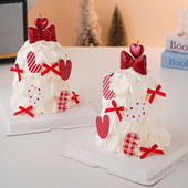 2.14情人节LOVE亚克力蛋糕装 饰情侣表白pu红色蝴蝶结爱心蜡烛插件