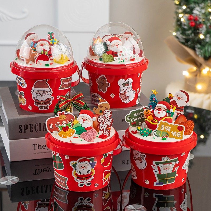 2026圣诞节手提奶油桶蛋糕装饰雪人老人圣诞节快乐贴纸平安夜装扮,节庆用品/礼品,蛋糕/烘焙装饰用品,淘宝优惠券,粉丝福利购,淘宝优惠卷