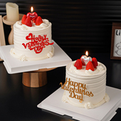 情人节快乐蛋糕装 饰亚克力插牌2.14情侣表白love you爱心蜡烛插件