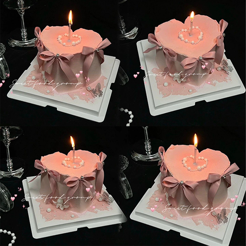 网红芭蕾风ins蛋糕装饰摆件蝴蝶结钻石丝带插件女生女神生日装扮