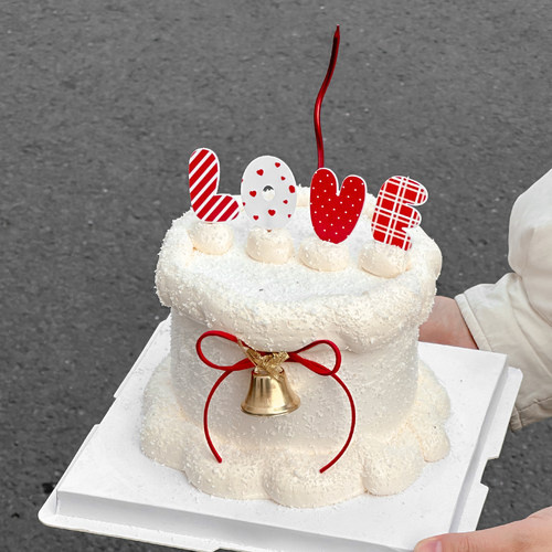 情人节爱心铃铛亚克力蛋糕插牌