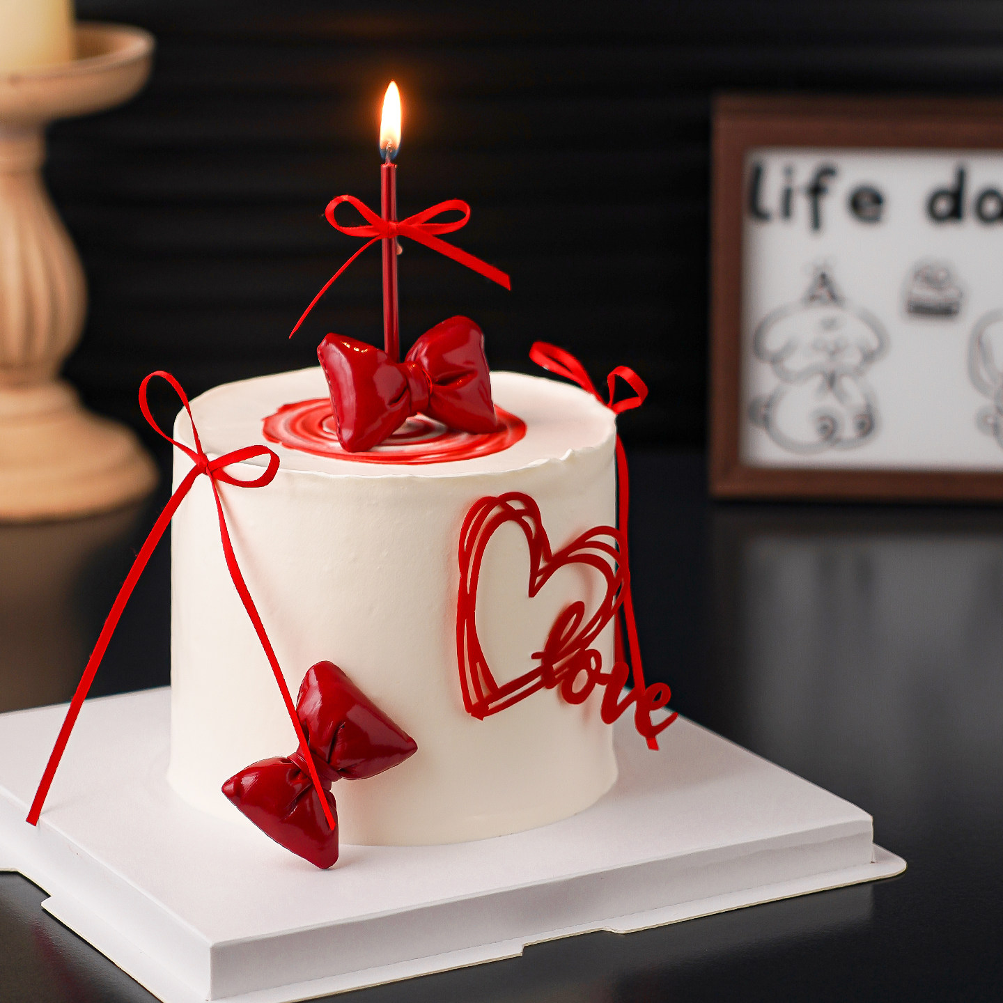 2.14情人节唯美pu红蝴蝶结蛋糕装饰摆件亚克力爱心love表白插件,节庆用品/礼品,节日装扮用品,淘宝优惠券,粉丝福利购,淘宝优惠卷