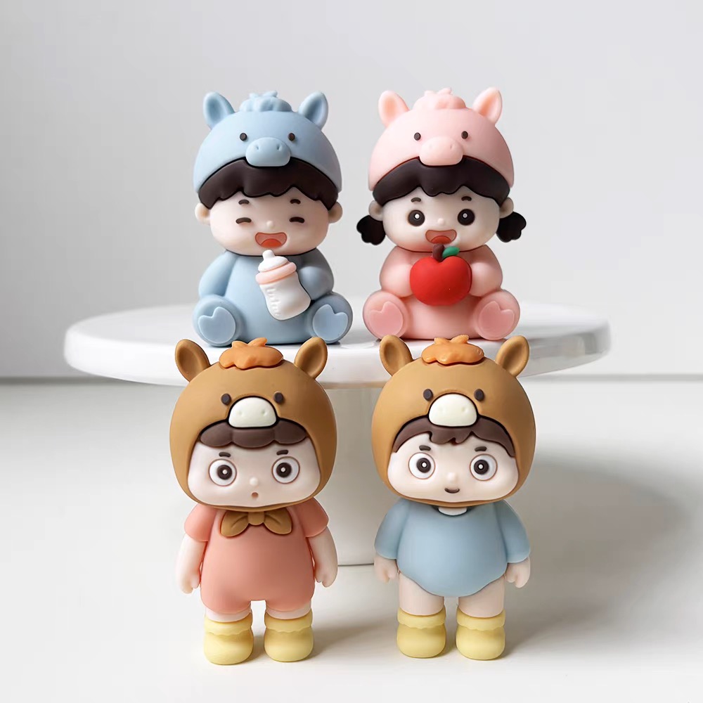 2026马年卡通可爱马宝宝蛋糕装饰摆件儿童满月百天生日烘焙装扮