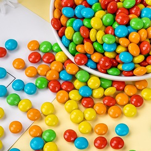 代可可脂彩色巧克力豆mm七彩豆爱心豆生日蛋糕烘焙甜品装饰点缀