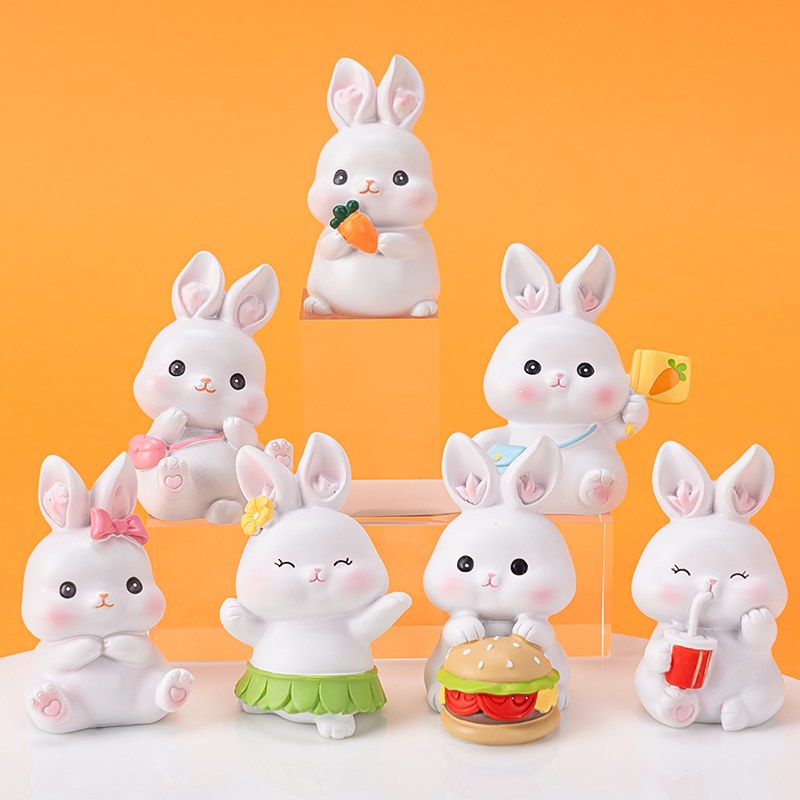 萌萌卡通小兔子儿童生日蛋糕装饰