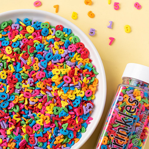 网红彩色系数字糖果生日蛋糕装饰摆件烘焙甜点冰激凌装饰糖点缀