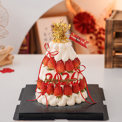 2026Happy new year许愿树蛋糕装饰亚克力插牌跨年派对小旗插件