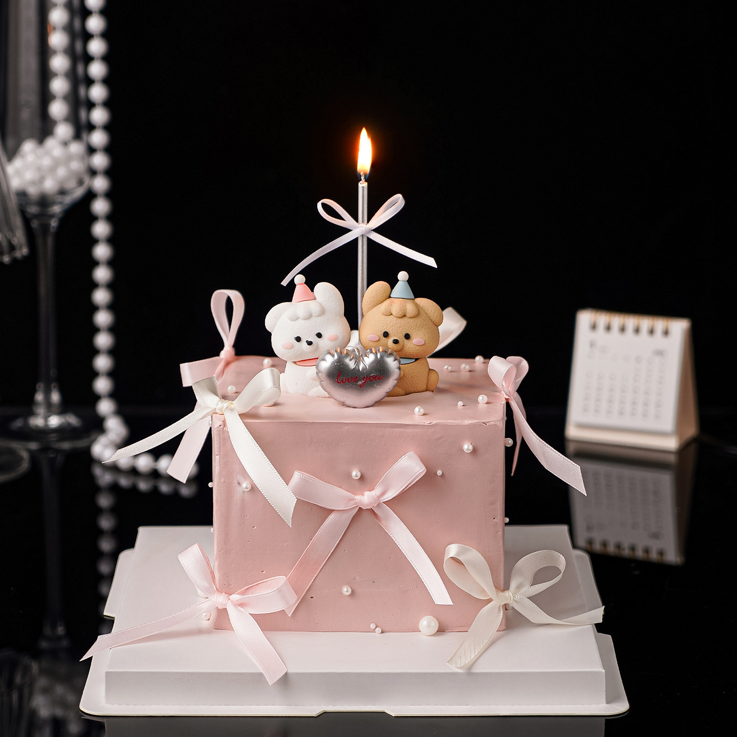 2.14情人节可爱修狗蛋糕装饰摆件情侣表白love you爱心蜡烛插件,节庆用品/礼品,蛋糕/烘焙装饰用品,淘宝优惠券,粉丝福利购,淘宝优惠卷