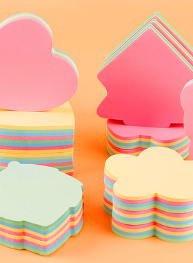 sticker memo便签 cute sticky note卡通异形彩色心形便利贴n次贴