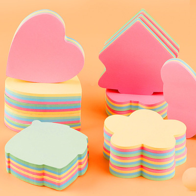 sticker memo便签 cute sticky note卡通异形彩色心形便利贴n次贴
