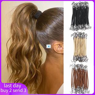 10pcs BPonytail Rubber Elastic Hook Hair Bands For Women马尾