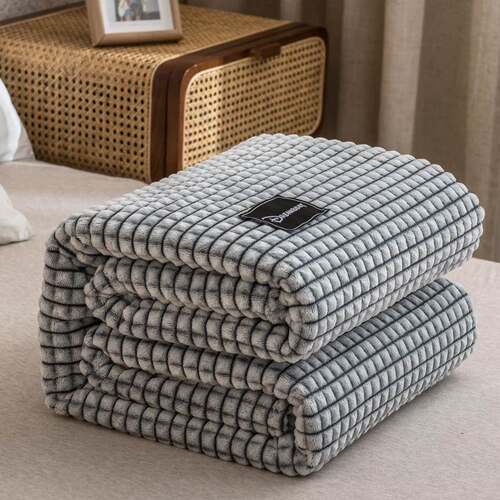 Flannel Bedspreads Soft Warm Plaid Bed Coral Fleece Blanket