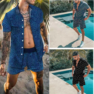 Beach Clothes For Men 2 Piece Set Hawaiian Shirt and Shorts