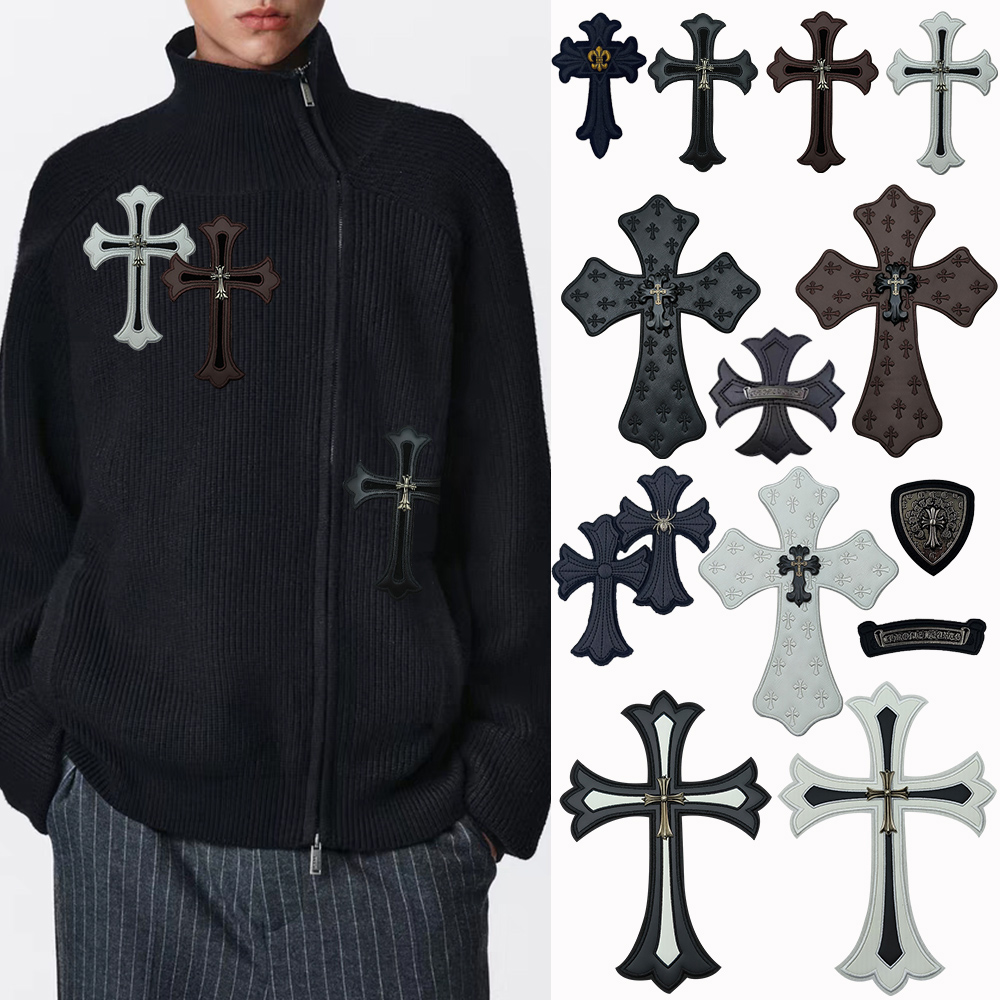 潮牌金属十字架装饰服装包帽补丁