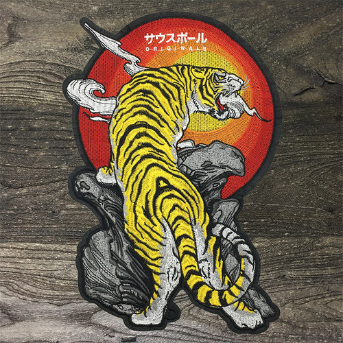 diy黄色老虎动物羽绒包包补丁贴