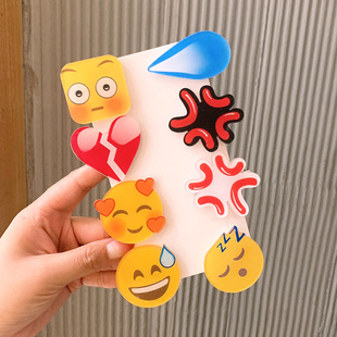 滴汗发夹大无语发卡黄豆emoji流汗夹子汗滴表情包水滴刘海头饰女