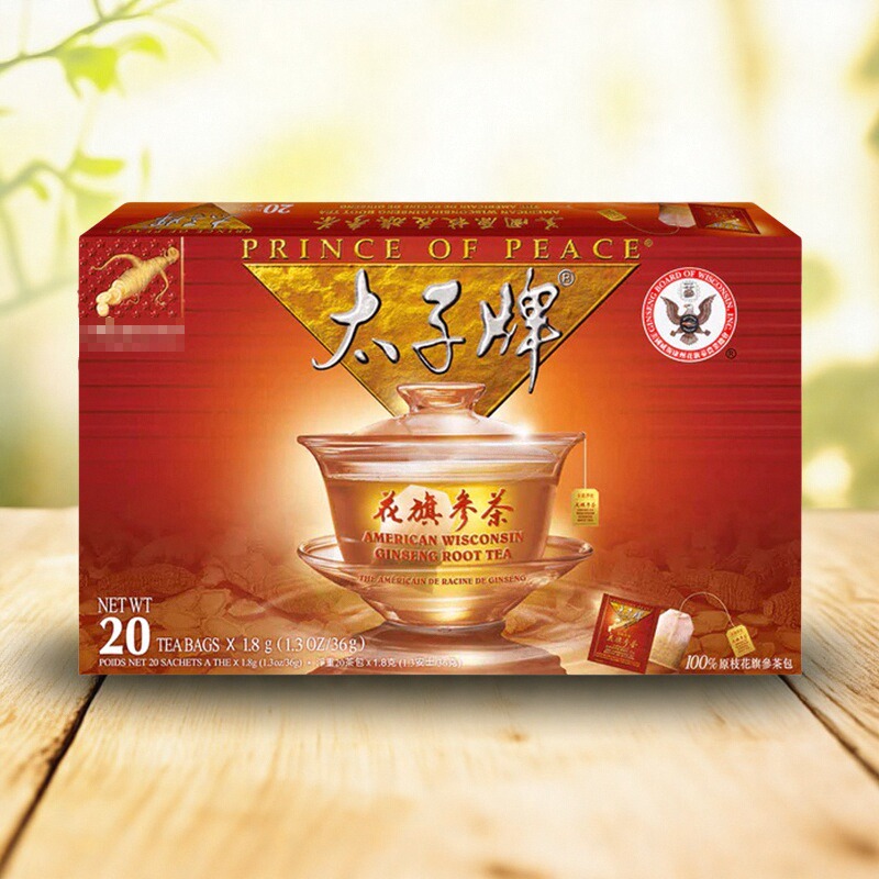 美国太子牌花旗参 原装太子牌西洋参茶包 美国威斯康辛州花旗参