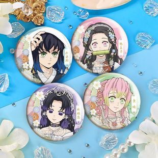 鬼灭之刃谷子蜜璃伊之助祢豆子蝴蝶忍同人吧唧徽章同人二次元 周边