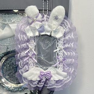 粉色蕾丝挂件卡套拍立得咕卡配原神小卡痛包三寸成品材料手作谷美