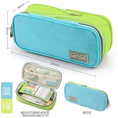 促销格子系列笔袋大容量男女可扩展收纳创意铅笔盒双层拉链文具袋