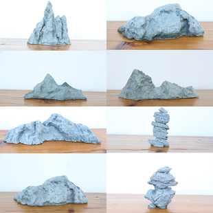 仿真假山石头摆件中式日式园艺盆景花卉枯山水微景观造景山石装饰