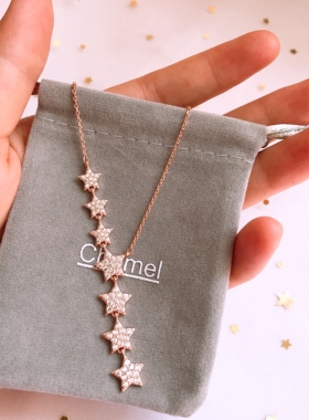 【现货】约chome项链l新加坡本土Chomel特色满天星七星带钻锁骨链