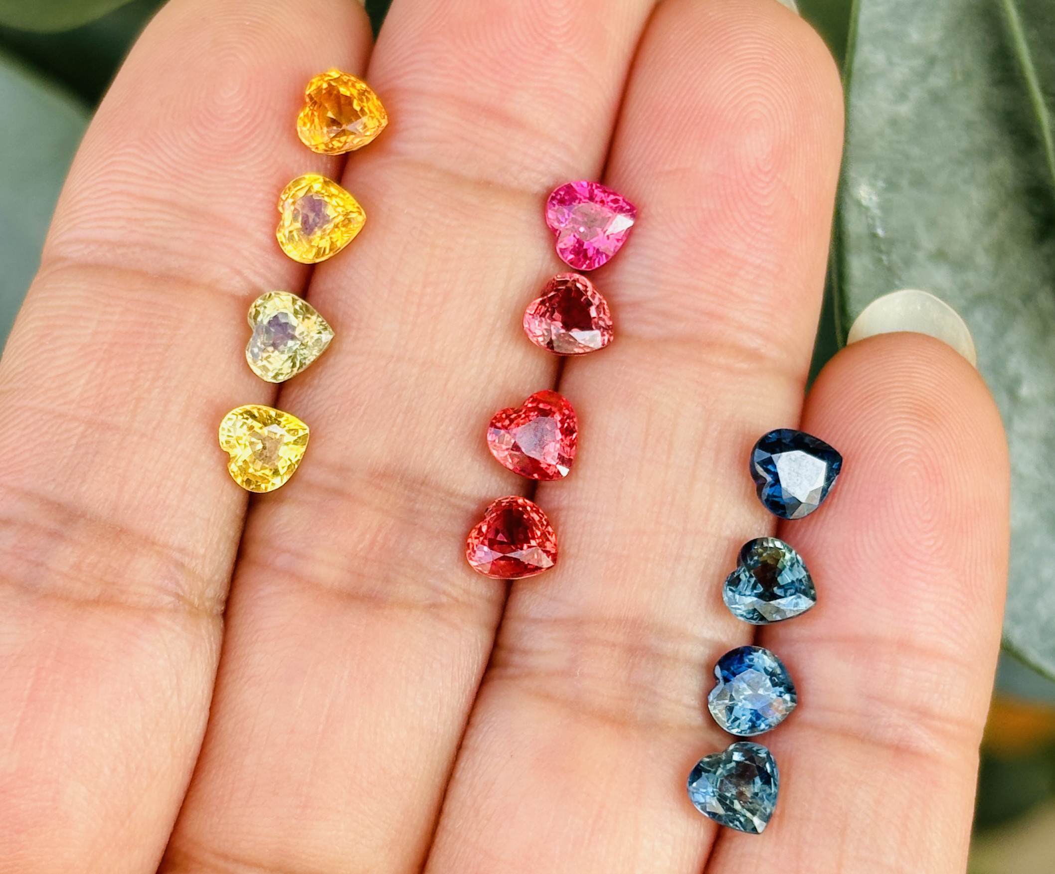 天然斯里兰卡彩色蓝宝石裸石戒面心形切割5mm火彩闪耀晶体好镶嵌