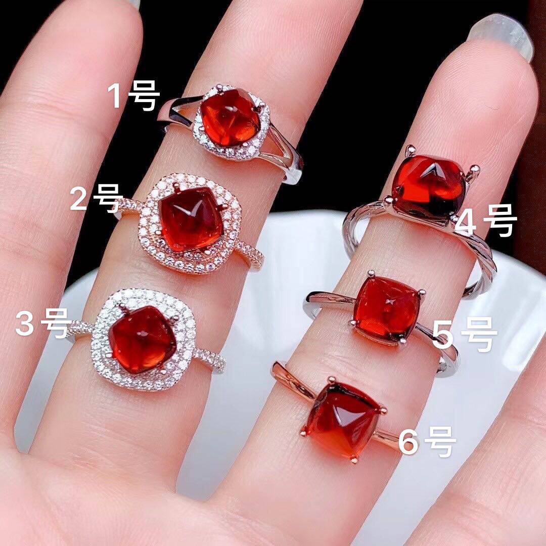 diy手工银饰爱心925银镀金戒面裸石镶嵌彩色宝石戒指空托糖塔7mm