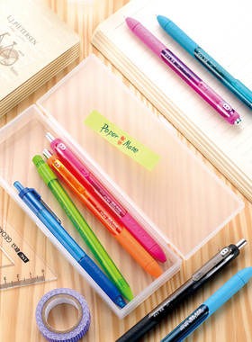 papermate缤乐美意趣P1按动中性笔黑色红色0.5大容量速干心心笔