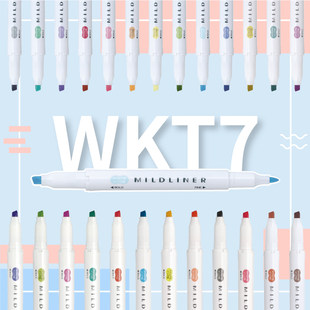日本 ZEBRA ゼブラ ブランド 蛍光ペン 双頭マーカーペン WKT7 蛍光色 フルセット 文具 ライトカラー インスノート