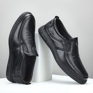 男士爸爸休闲皮鞋休闲真皮春秋透气百搭男鞋防滑2026鞋子头层牛皮