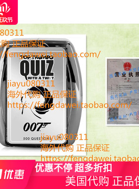 美国Top Trumps WM00382-EN1-6 James Bond Quiz, Silver