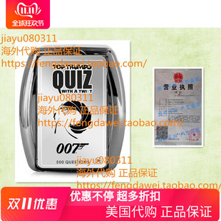美国Top Trumps WM00382-EN1-6 James Bond Quiz, Silver