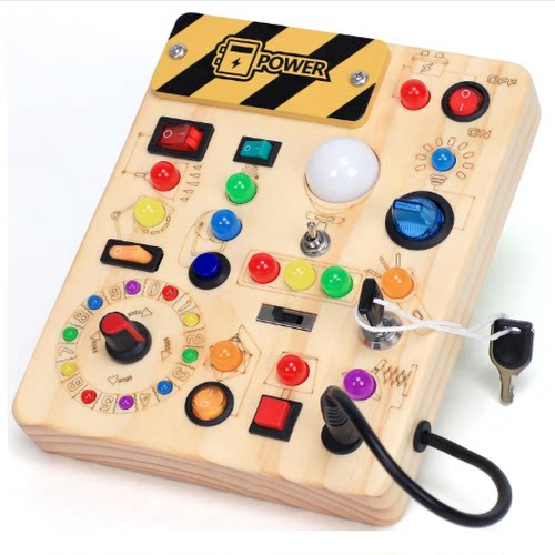 iHarPro Busy Board with 13 LED Light Switches， Montessori