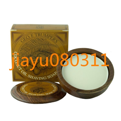 Geo f. Trumper Coconut Oil Hard Shaving Soap Wooden Bowl