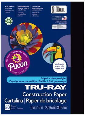 Tru-Ray Heavyweight Construction Paper, Black, 9