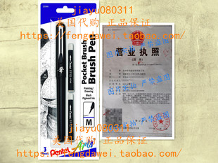 Pentel Includes Ink Refills Pen Black Brush Pocket Arts