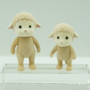 正版 绵羊裸羊 森林贝儿家族女孩过家家仿真迷你植绒玩具娃娃