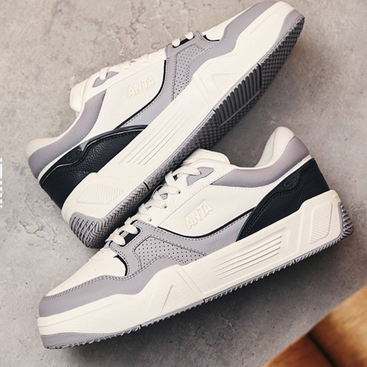 安踏C37板鞋男2024款秋冬季韩版小白鞋经典潮流休闲鞋 112438024