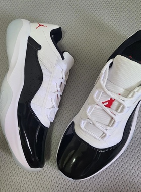 W仓 JordanAirJordan 11CMFTLow 舒适运动防滑低帮白黑DV2629-106