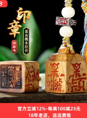 雷击木道经师宝印章吊坠挂件文玩