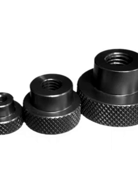 铝制黑色手轮圆形手柄滑台用螺丝牙内牙孔M3M4M5M6M8M10旋钮滚花