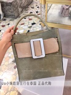JO小妹代购泰国BOYY包devon 2018早春麂皮拼色sage色 淡淡咸菜绿
