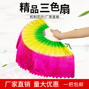 舞蹈扇子加长双面新款广场舞左右手一对胶州扭秧歌演出跳舞的大扇